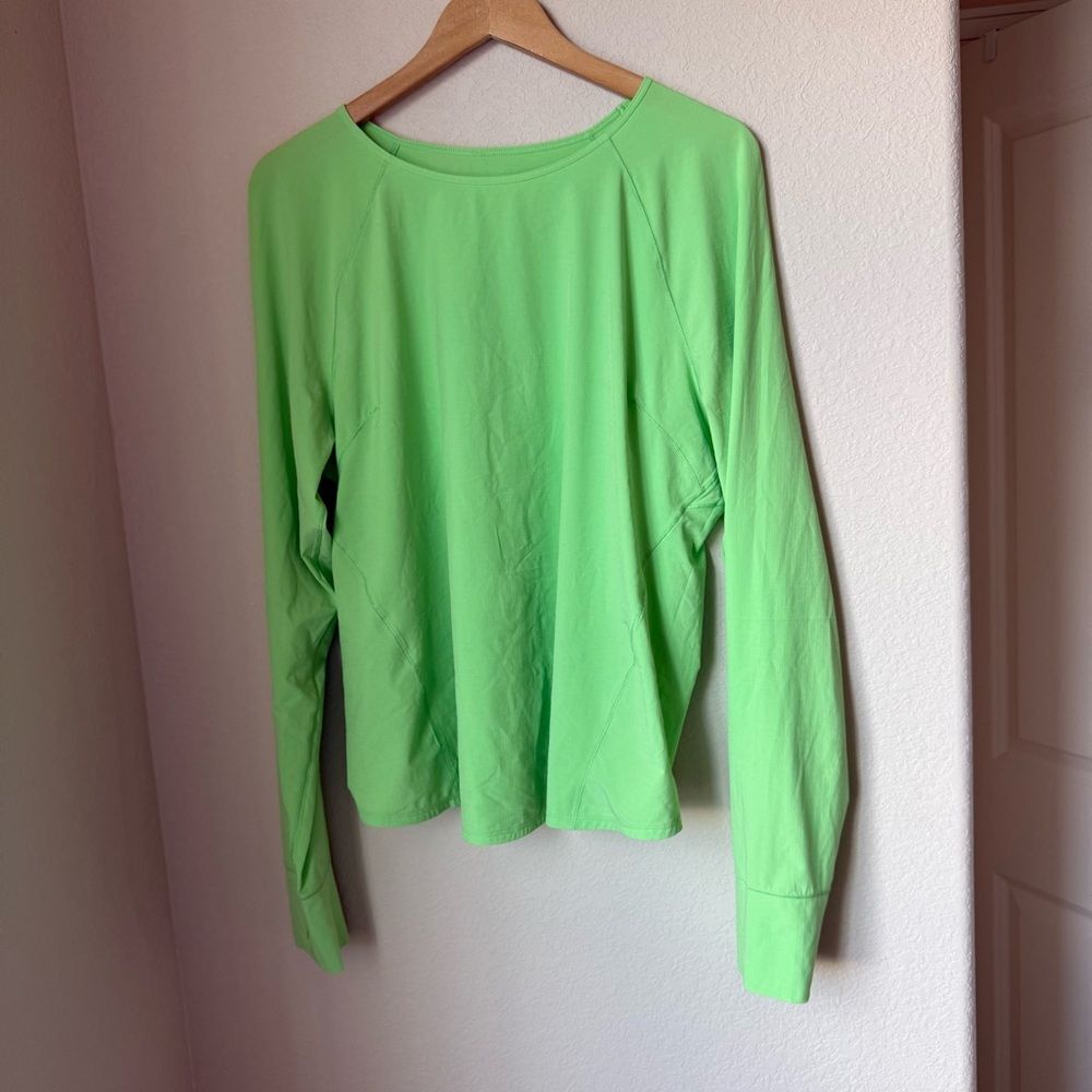 Lululemon Lightweight Stretch Running Long Sleeve Shirt Scream Green Size 14